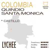 Colombia – Quindio Santa Monica (Anaerobic Washed – Wine Yeast & Lychee)